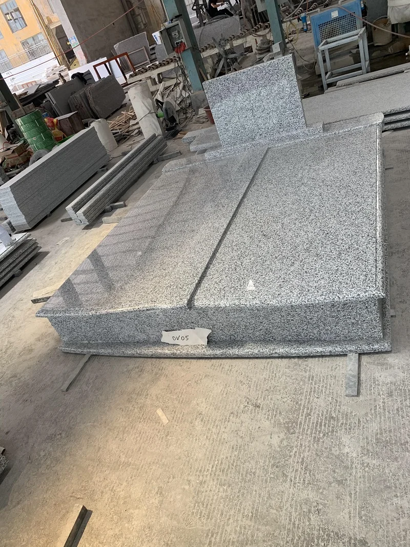 White Granite Headstone European Simple Design Tombstone For