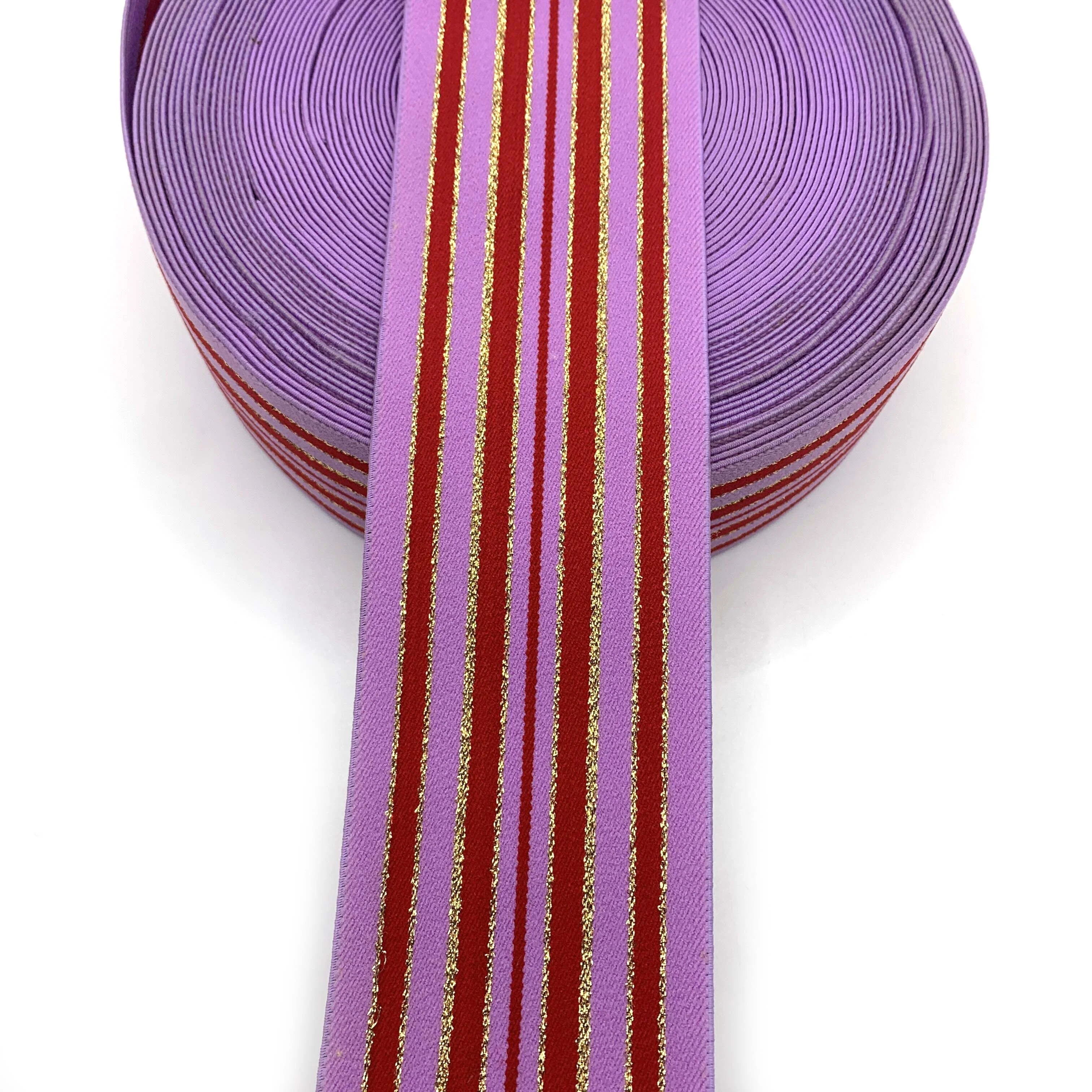 Custom Fashion Logo 40 MM Elastic Band Spandex Strap Lettered Jacquard Elastic Band Patterned Jacquard Elastic Webbing