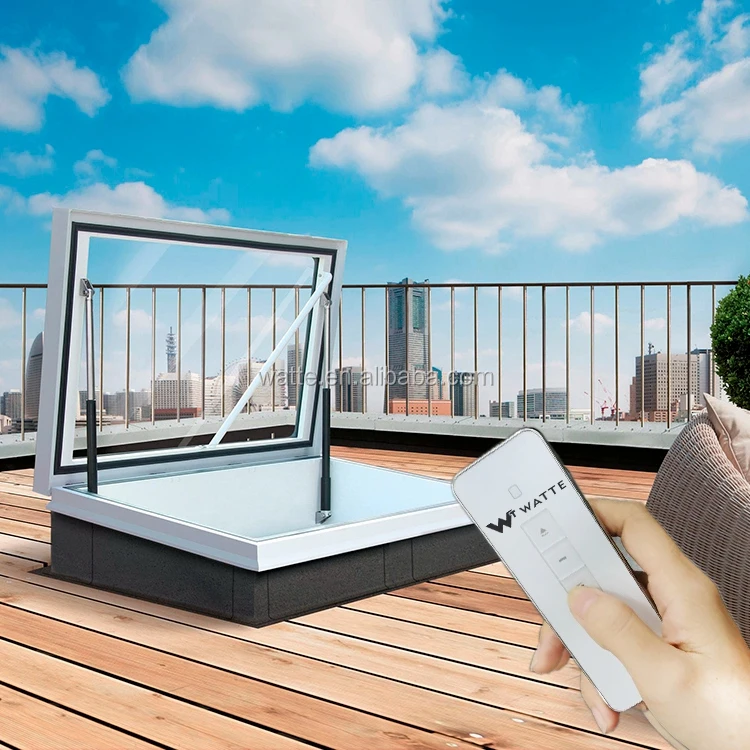 
China Manufacturer Home 550*1180 Roofing Skylight Window Hatches House Led Lights Roof Glass Windows Building Materials 