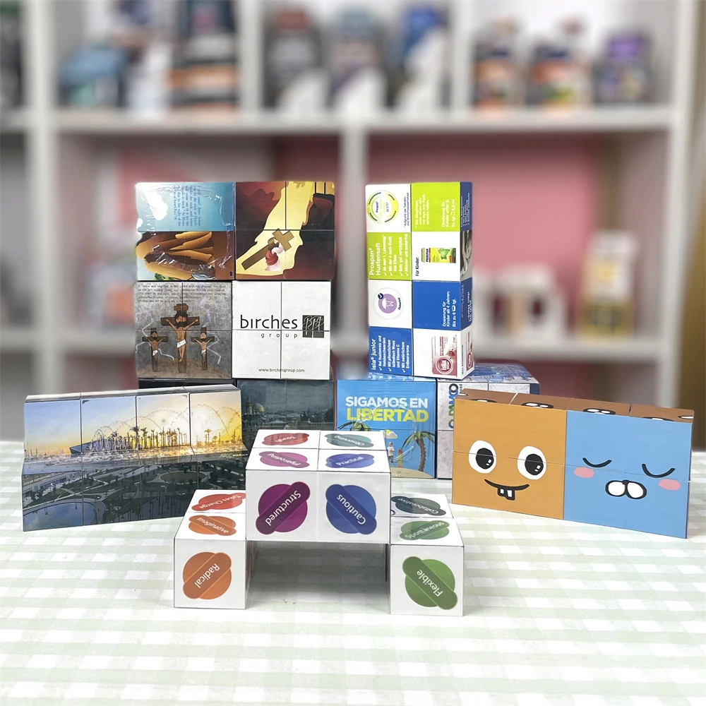Kids Advertising Photo Puzzle Shape Shifting Space Transforming Changeable Fidget 3D Infinity Geometry Magnetic Magic Cube
