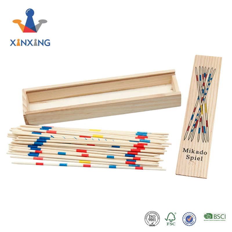 New Mikado Spiel Game Pick-Up Sticks Game - 41 Sticks in Wooden Box