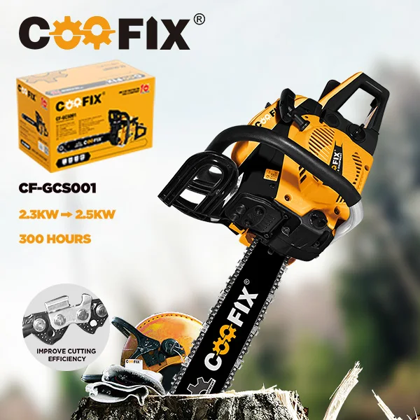 Coofix Gasoline Chainsaw Tool 52/58CC Wood Cutting Machine  Power Engine Petrol Chain Saw For Garden