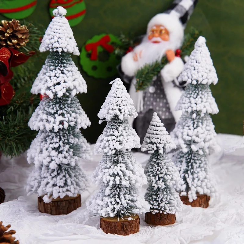 15-30cm Christmas Decoration Xmas Tree Small Cedar Pine for Home Room Decor Party New Year 2024 Navidad Ornaments Accessories