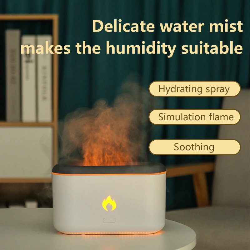 New Trend Desktop Air Humidifier 300ml Smooth Mist Essential Oil Aroma Diffuser Flame Humidifier