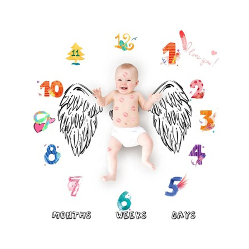 Лидер продаж супер мягкая фотография фото реквизит для новорожденных растущий ребенок на месяц вехое одеяло Фланелевое