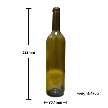 Bottle glass for wine 750ml empty glass bottle with cork CY-502