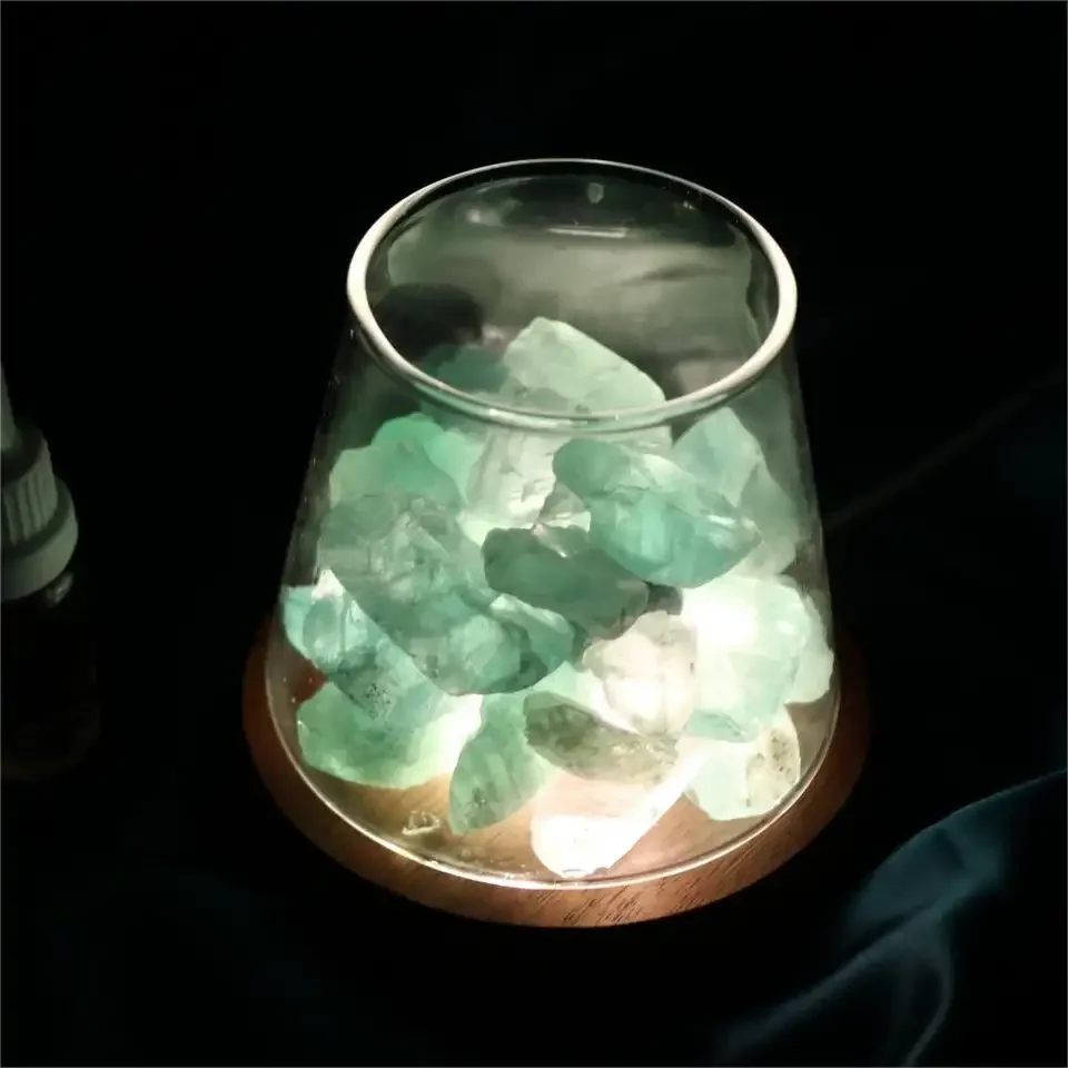 Роскошный подарок лампа с кристальной солью для ароматерапии домашний декоративный прозрачный стеклянный лечебный необработанный камень аромадиффузор кристаллами