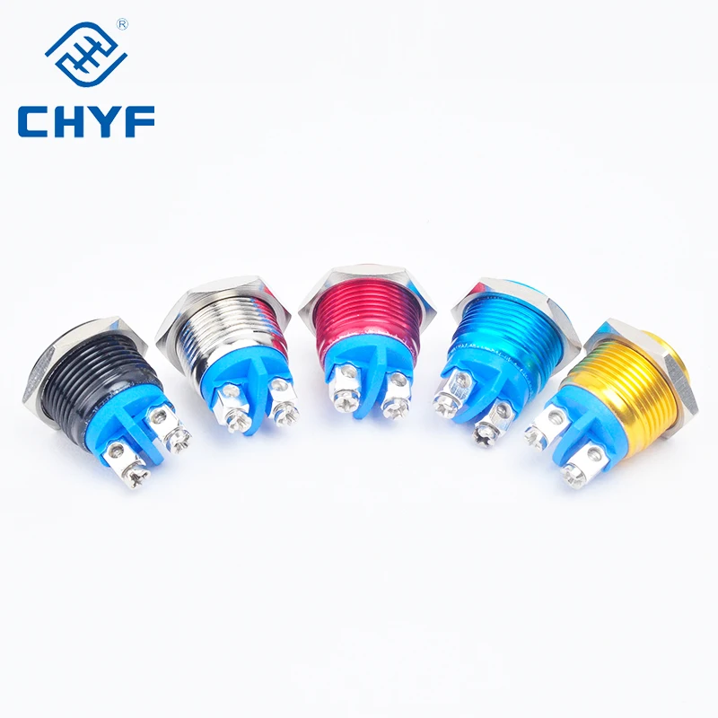 High quaily switch push button 8Mm 10Mm 12Mm 16Mm 19Mm 22Mm dimmer switch Round Waterproof Metal Push Button Switch