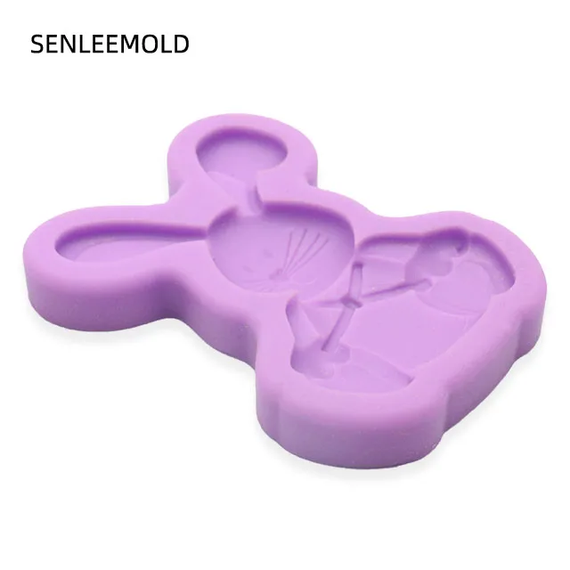 3d animal easter bunny cake decorating tools with chocolate fondant clay decoration silicone mold