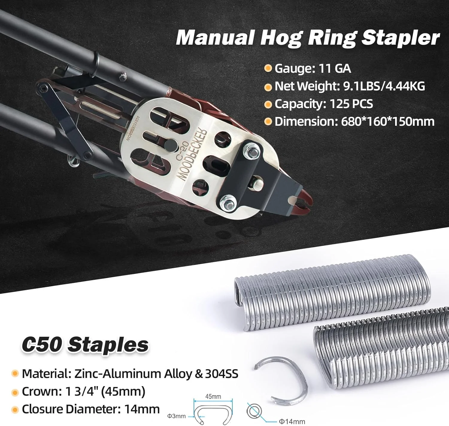 Long life air tool gabion stapler AC50 for stone production