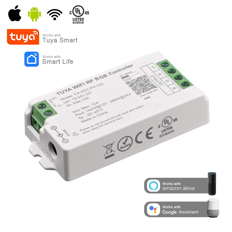 COXO UL smart led dimmer blue tooth light strip with remote control rgb zigbee dimmer switch UL led controllers