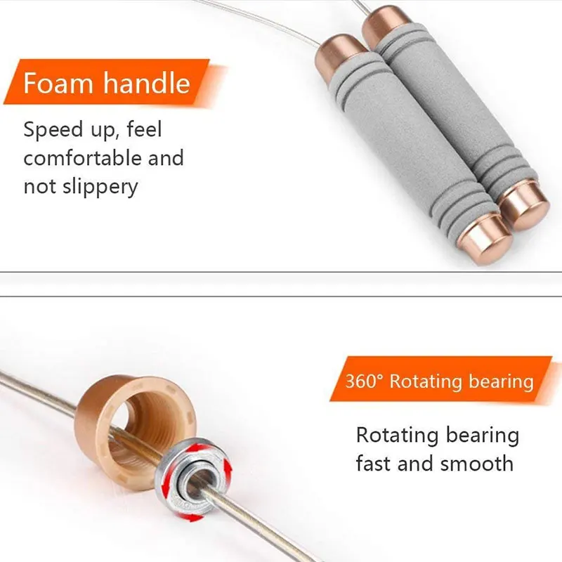  Skipping Ropes Heavy Weighted Speed Steel Wire Jumping Calorie Crossfits Workout Boxing MMA Gym Fitness Jump