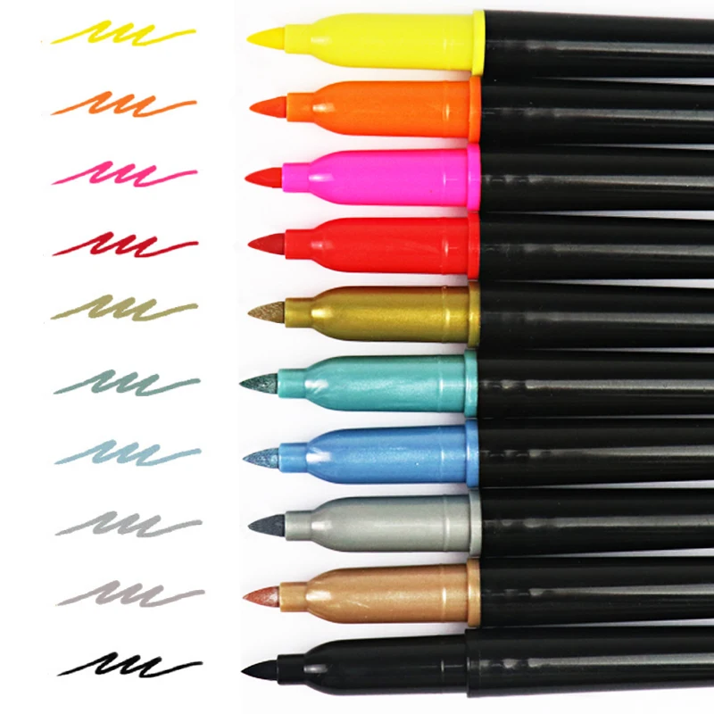 GP Private label  safe on skin non-toxic 10 metal colors body tattoo marker washable face paint marker pen for kids DIY