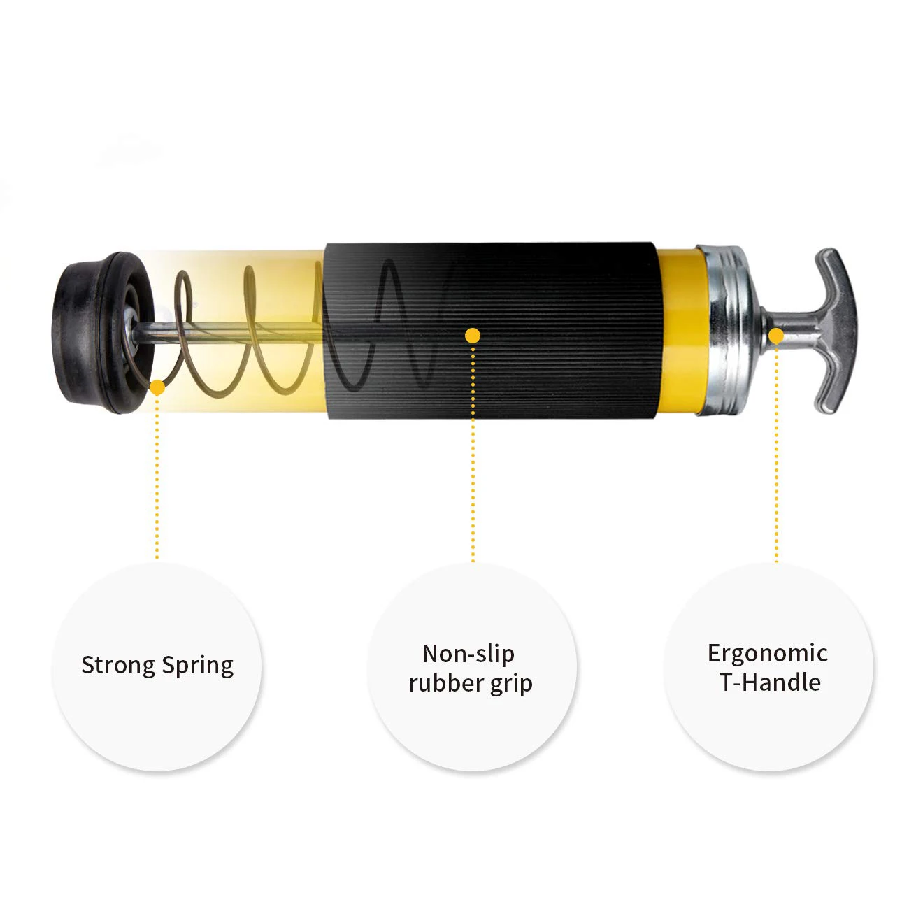 High Performance Heavy Duty Grip Grease Gun 400cc 6000PSI Grease Pump Oil Filling Gun For Truck Excavator General Car