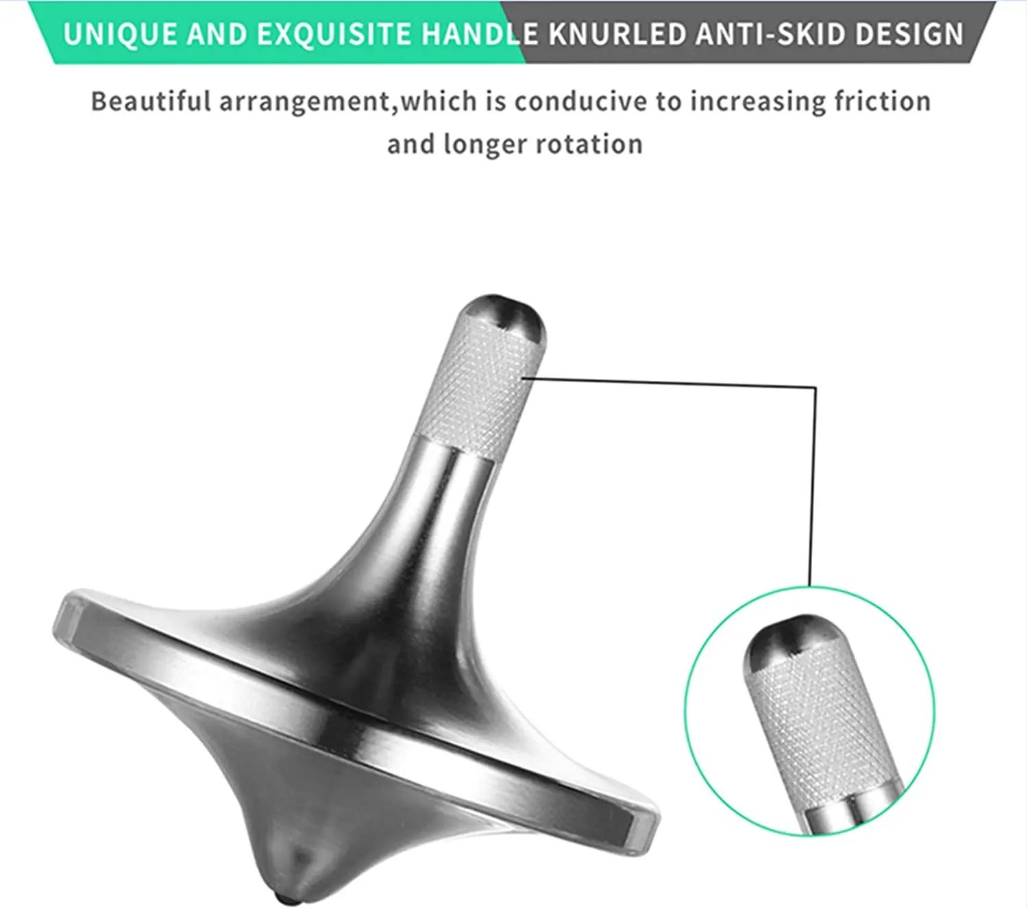 Original Factory Silver Metal Spinning Top Spin Forever Kids Toy