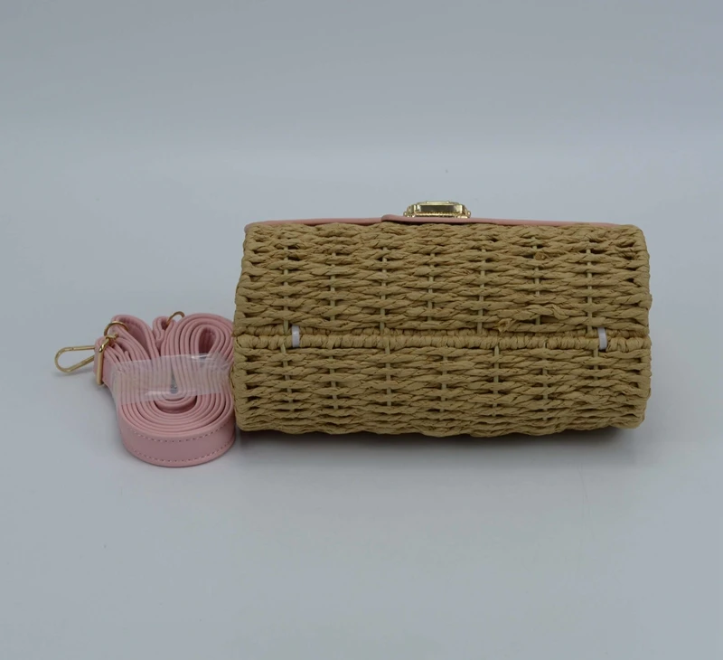Summer Beach Bag Custom Straw Woven Bag Fashion Women Cross Body Bag