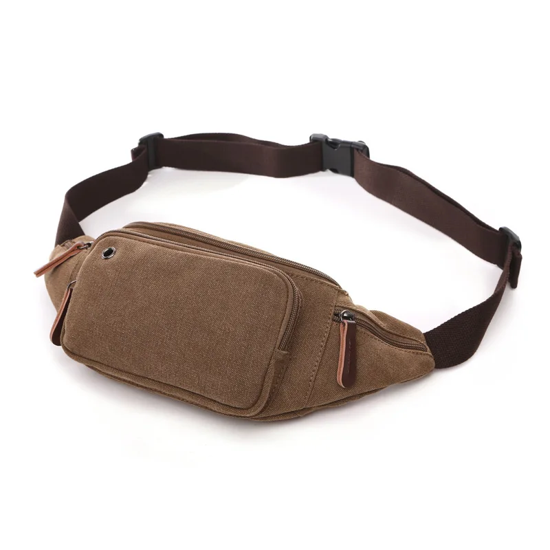Durable wholesale canvas funny pack mens multifunctional waist bag