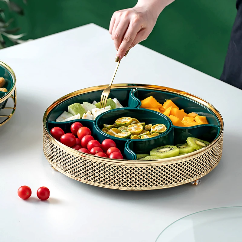 OSBORN Light luxury fruit plate creative dried fruit platter home snack box on living room coffee table