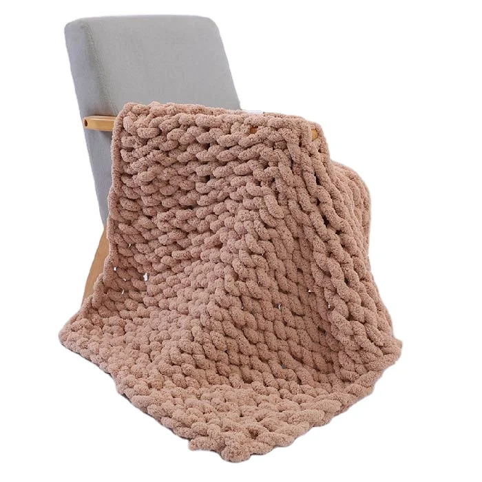 Blankets Chunky Knit Luxury Throw Blanket e Knitted Premium Soft Cozy Polyester Customized Modern bohemian sofa blanket