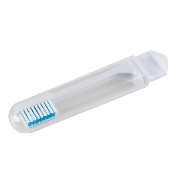 Foldable Travel Size Toothbrush with Toothpaste inside soft nylon bristle toothbrush