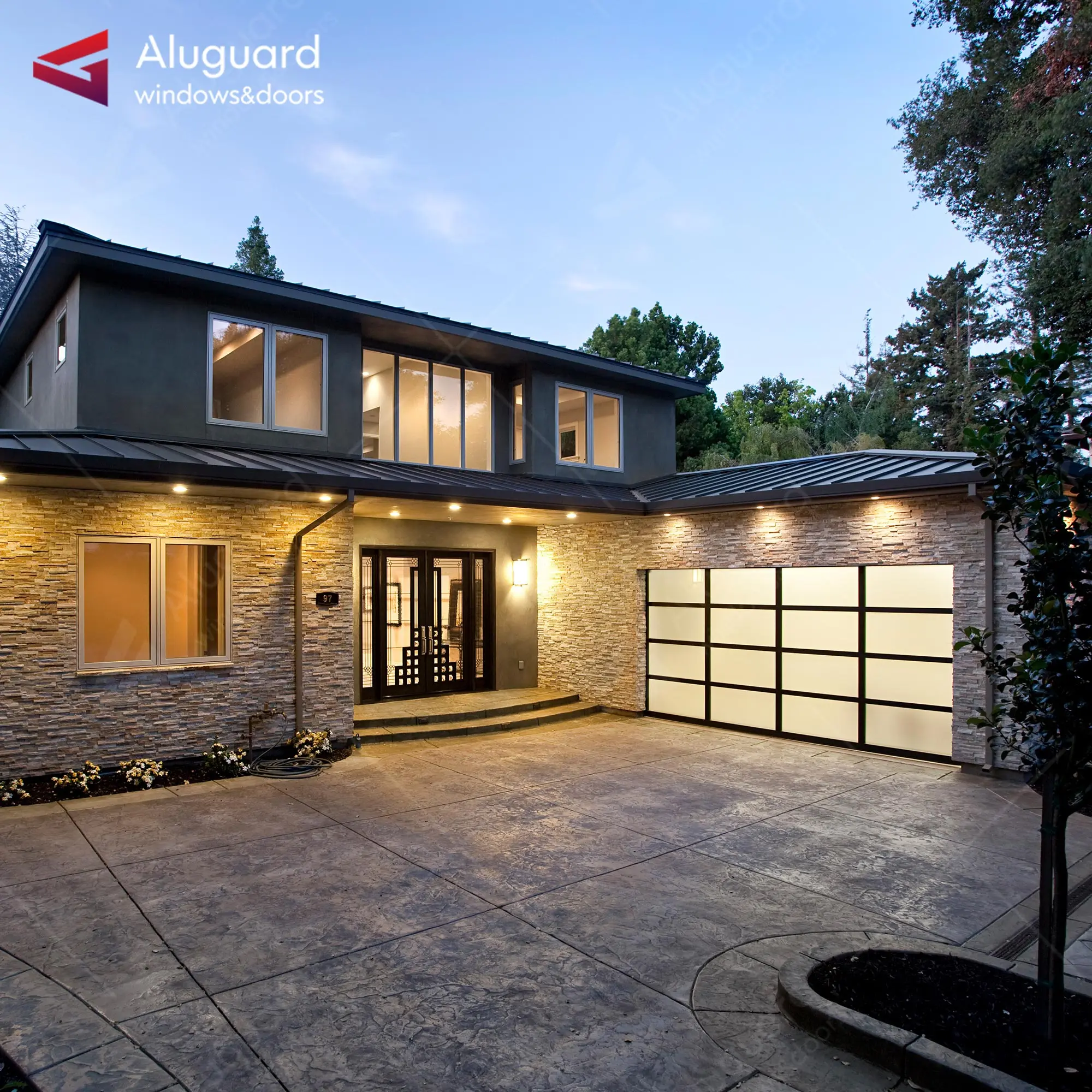 High quality american garage door Modern Aluminum full view garage door Superior supplier new design golf cart garage door