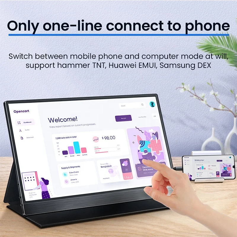 1080P 15 inch IPS Portable Gaming Monitor for HD Laptop PS5 Switch Xbox Phone PC Touch Screen Monitor