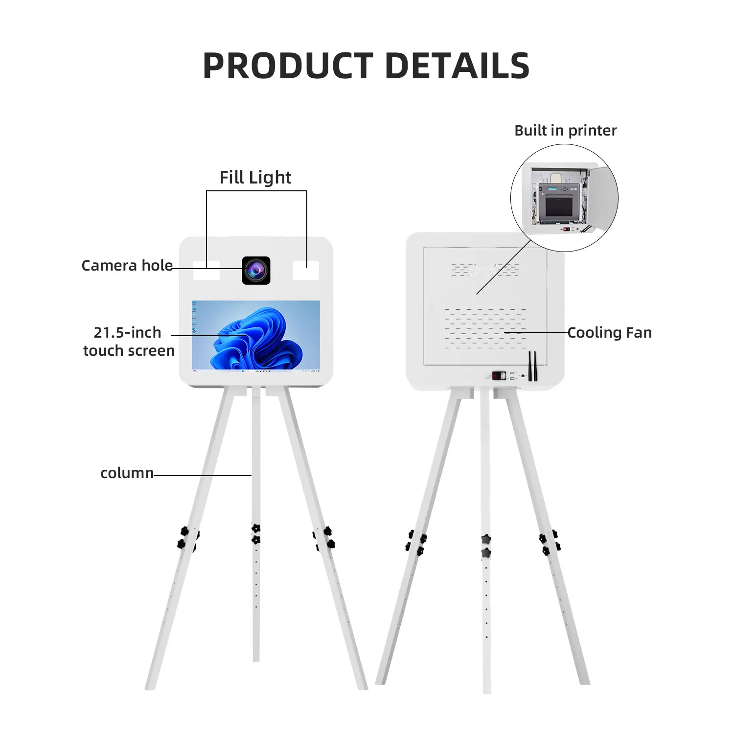 2025 New Selfie Dslr Photo Booth Machine 15.6 Inch Lcd Touch Screen Poto Box Printer Camera Kiosk Dslr PhotoBooth