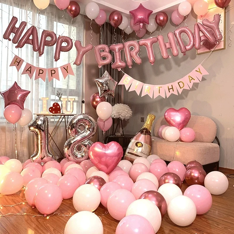 Customized birthday party family party balloon set HAPPY BIRTHDAY Foil Balloon Colorful Alphabet Foil balloon