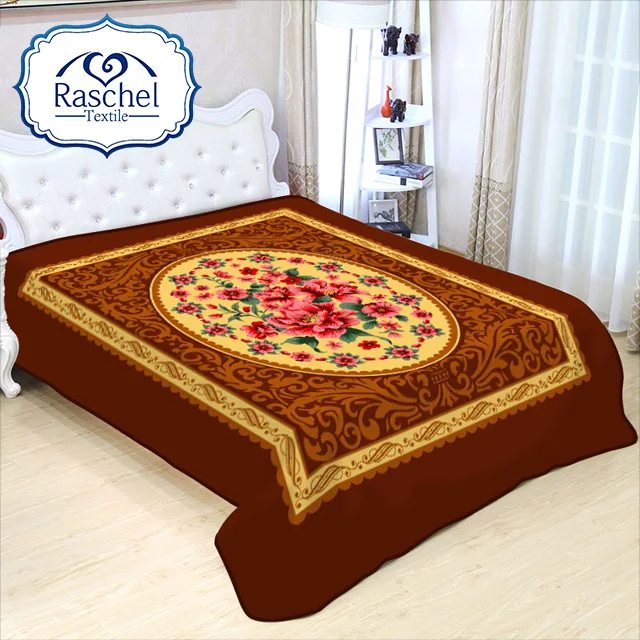 100% polyester korea style Winter Raschel Blanket Thicken Customization Super Soft Mink Fleece