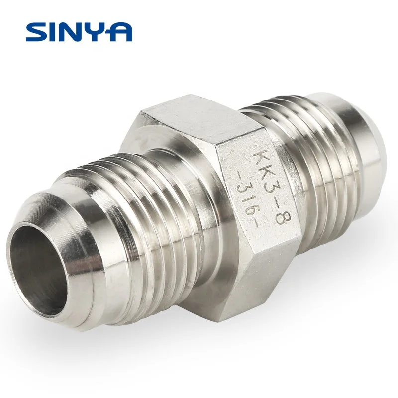 Forged Tube Fitting JIC Connection Flare Twin Fitting Steel Ferrule Fittings Manufacturer 316 SS 37 Degree Flare Male JIC Elbow