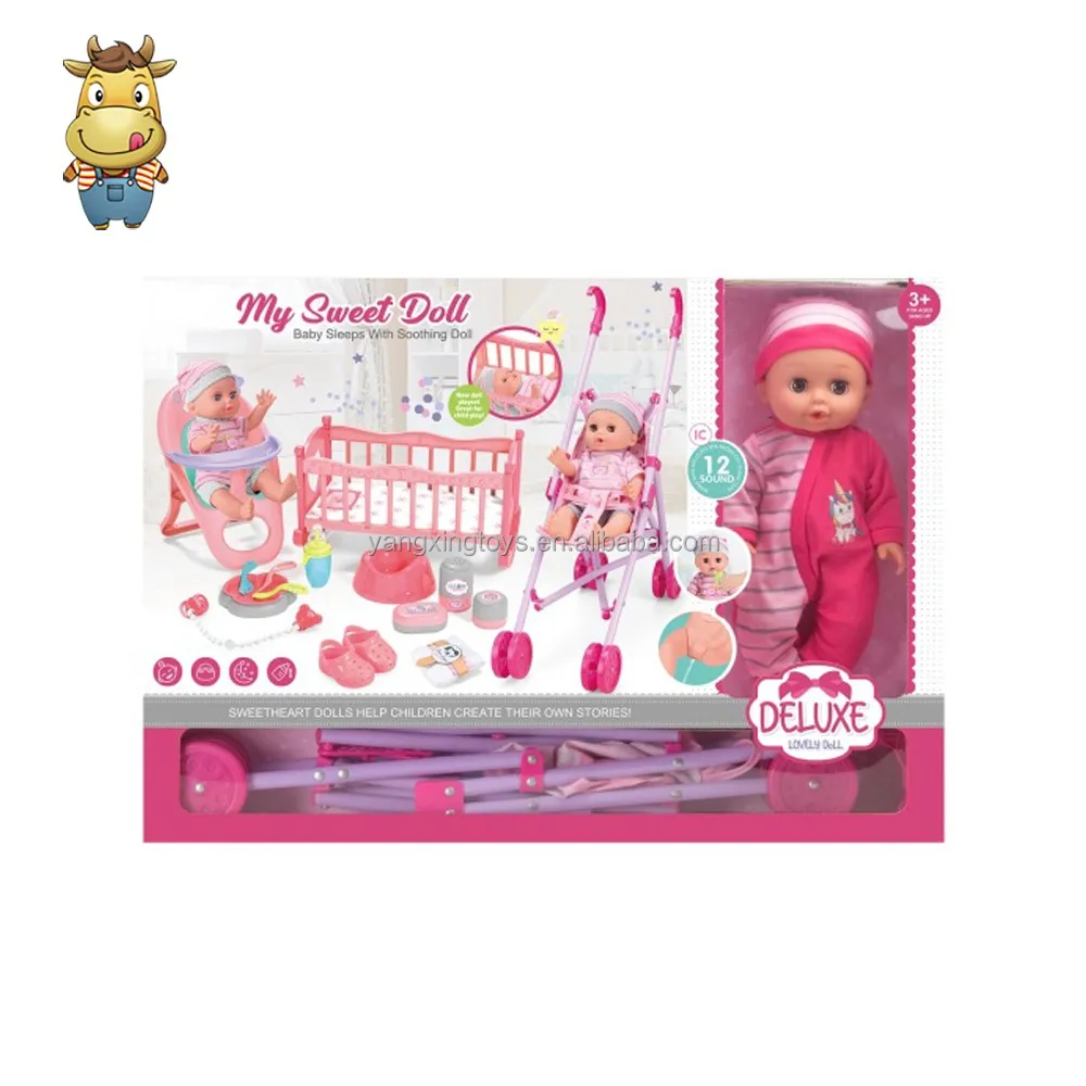 14 Inch Baby Reborn Vinyl Dolls Lifelike Cute Pretend Play Newborn Realistic Kids Doll Can Drink Pee Sounds