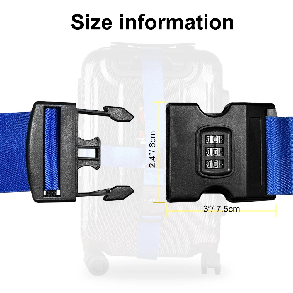 Custom Sublimated Print Logo Rainbow For With Tsa Lock Buckle Woven Nylon Pp Polyester Suitcase Travel Luggage Belt Strap