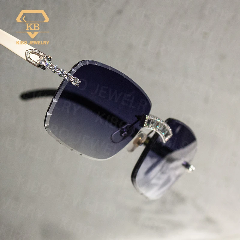 2024 New Custom Sunglasses Hip Hop Rapper Decorative Type Moissanite Rimless Designer Sunglasses Women