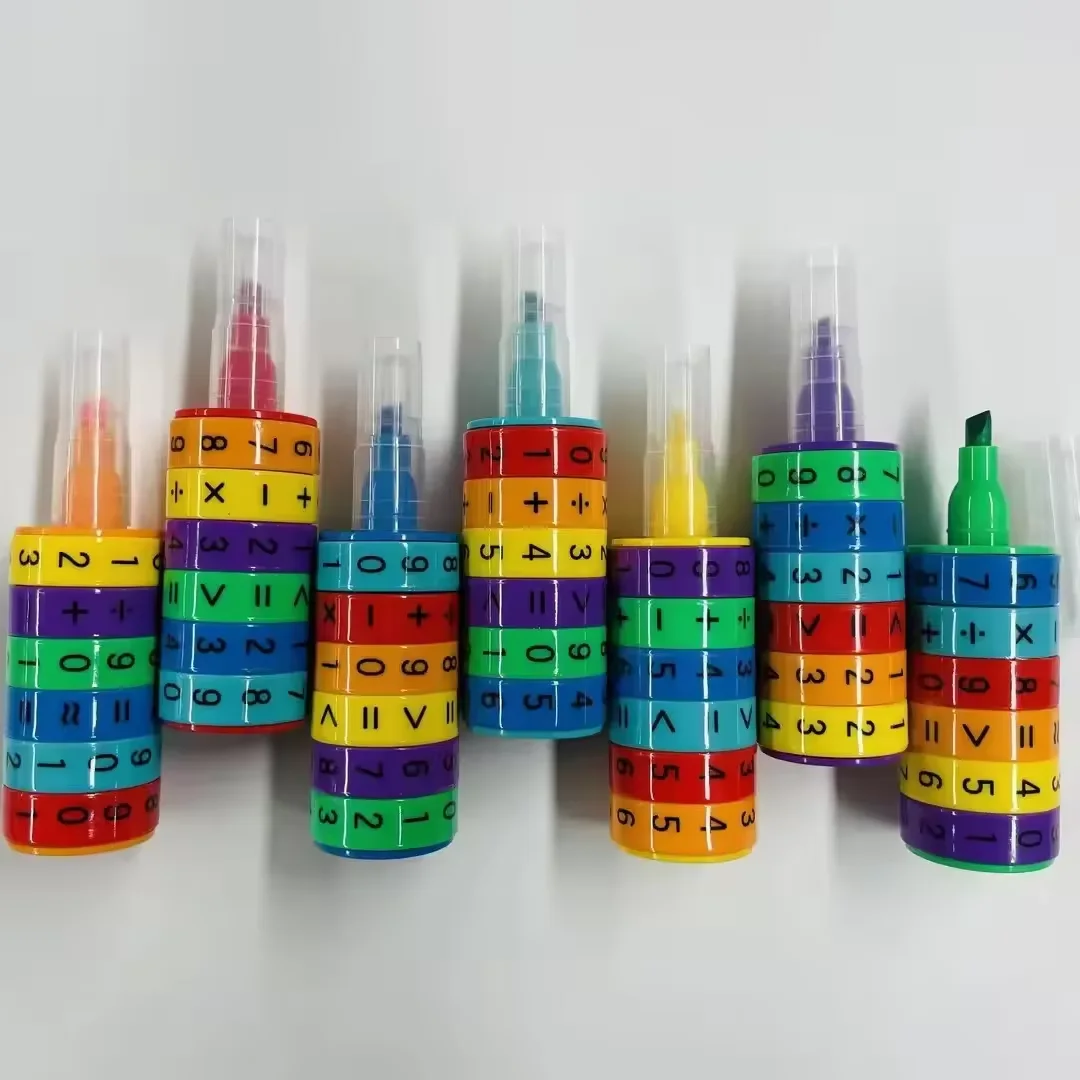 Kindergarten School Stationery Gifts New Education Mathematics Numerals Cylinder Learning Math Toy Highlighter Marker Pen