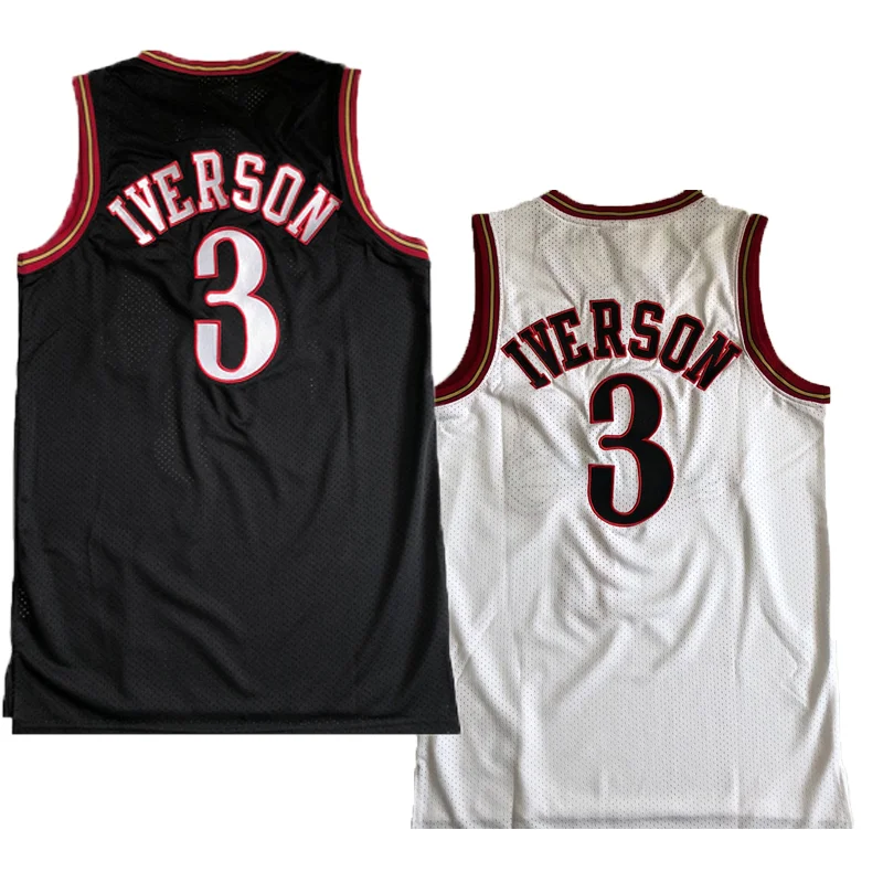 
Basketball Shirt Customized Stitched Old Throwback Hardwood Classic Allen Iverson Basketball Jersey 