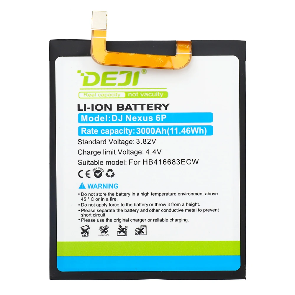HB416683ECW  battery For Huawei Nexus 6P H1511 H1512 Rechargeable Mobile Phone