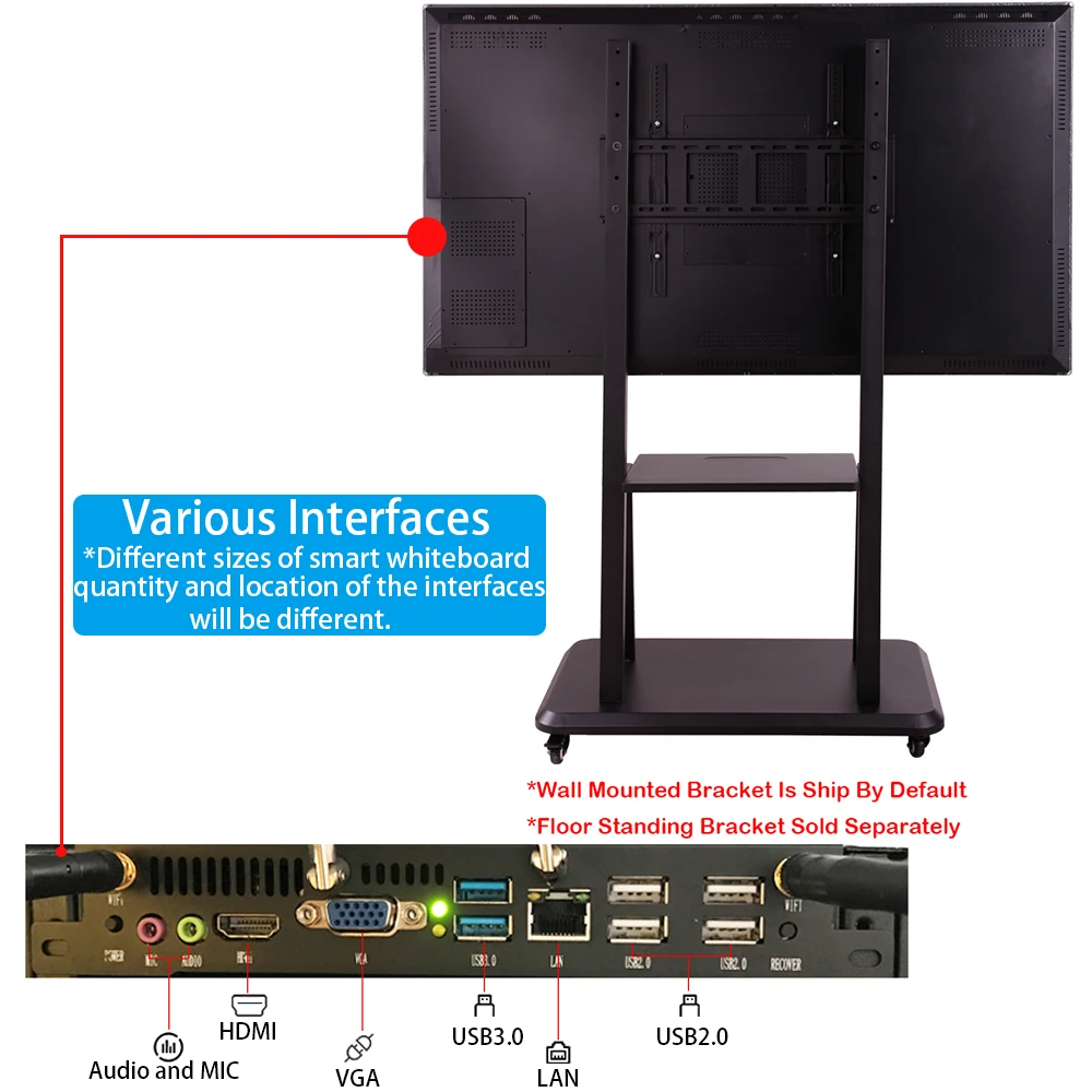 65 Inch Smart Flat Panel Board Clever Touch Vibe Electronic Interactive Whiteboard with Windows