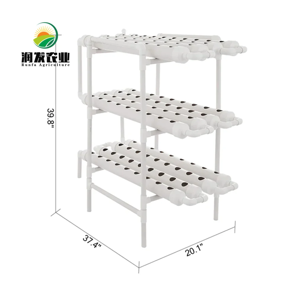 108 Holes 3 Layers Indoor Hydroponics Systems Vertical Grow Tower Nft Channel Microgreen Growing System Growth Rack