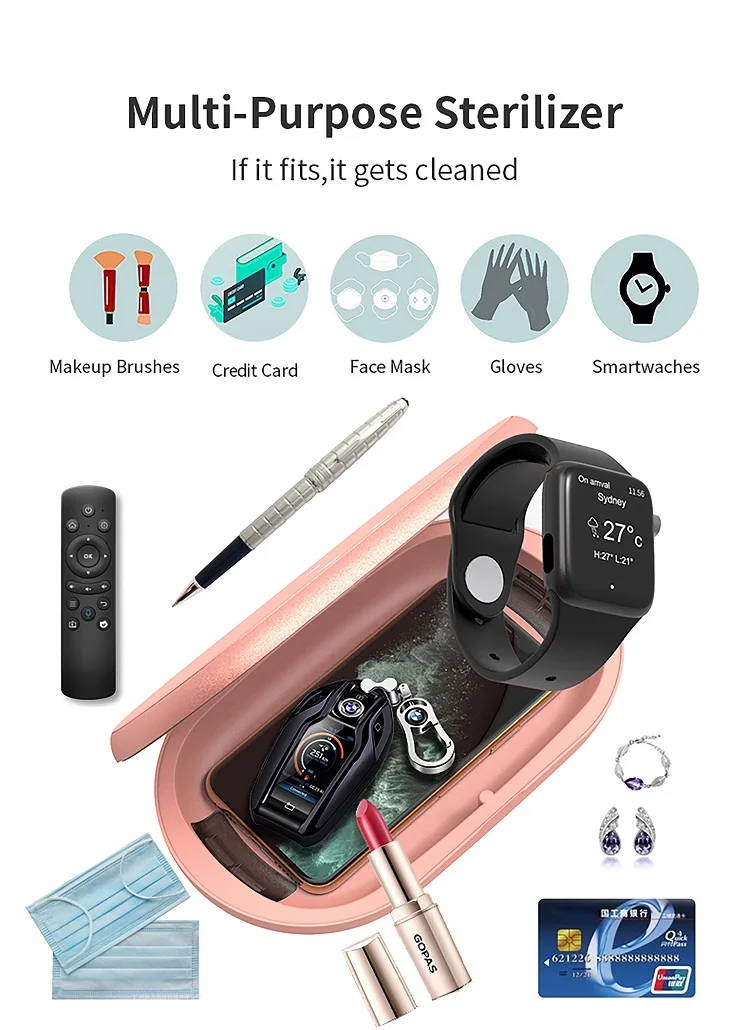 2021 Новое поступление, стерилизатор с беспроводным зарядным устройством для телефона, дезинфицирующее средство для УФ-телефона, дезинфицирующее средство для УФ-лампы, Прямая поставка