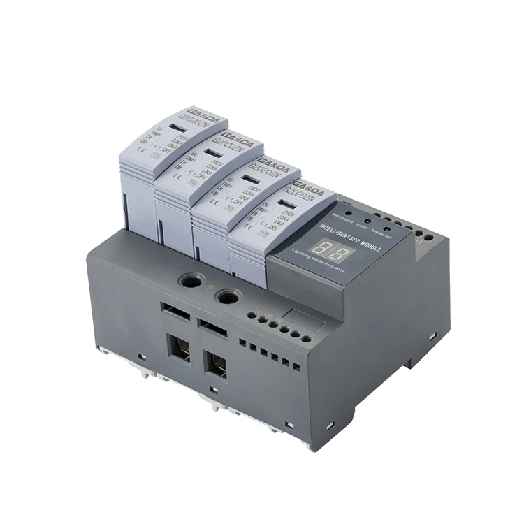 ZN series 4P 20ka din rail intelligent smart digital SPD surge protector with ce certificate