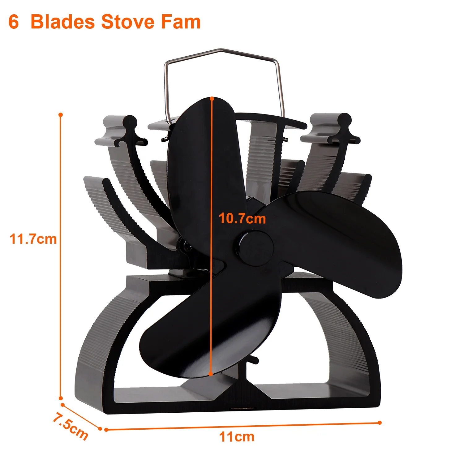 Household Silent VODA Small Stove Fan Height Smart Wood Burner Indoor Heated Powered Stove Fan