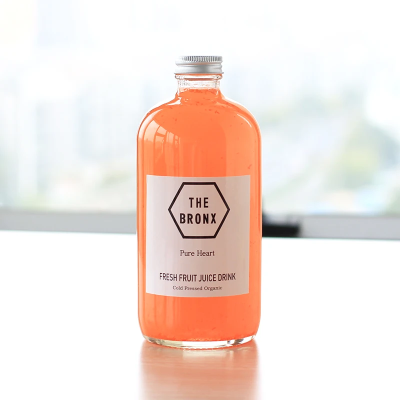 Boston Round Coffee Beverage Juice Kombucha Glass Bottle Screen Printing Clear Screw Cap Guangyao Amber 16oz 500ml with Black