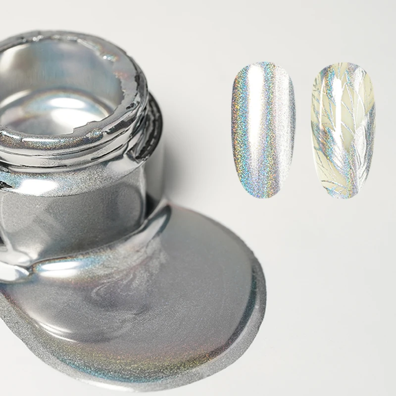 Laser Metallic Gel Latest Nail Gel Polish Beauty Metallic Silver Nail Art Gel Mirror Chrome 3d Universal Holographic
