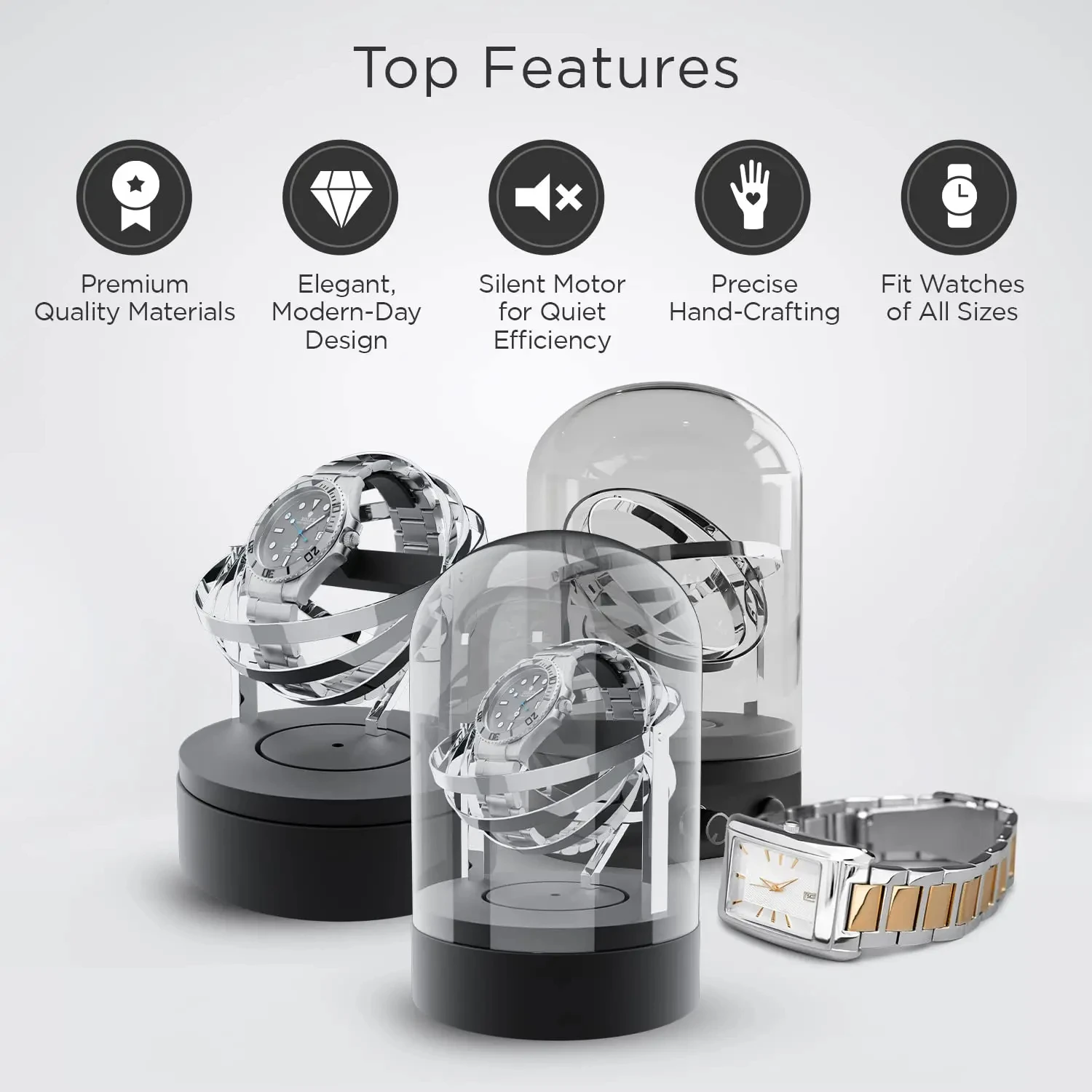 Watch Winder for Automatic Watches Watch Box Automatic Winder Jewelry Storage Display Case Box Luxury Glass