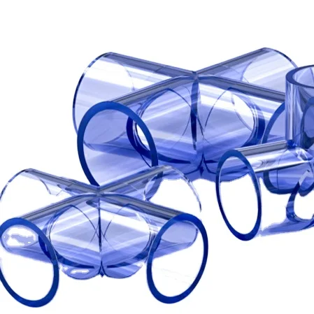 Transparent UPVC pipe fittings Transparent UPVC Cross  DN15-DN50