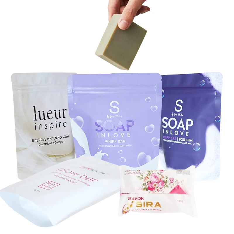 Custom Aluminum Foil Stand Up Pouch Whitening Body Soap Wrap Natural Face And Body Wash Liquid Soap Bar Packaging Plastic Bag