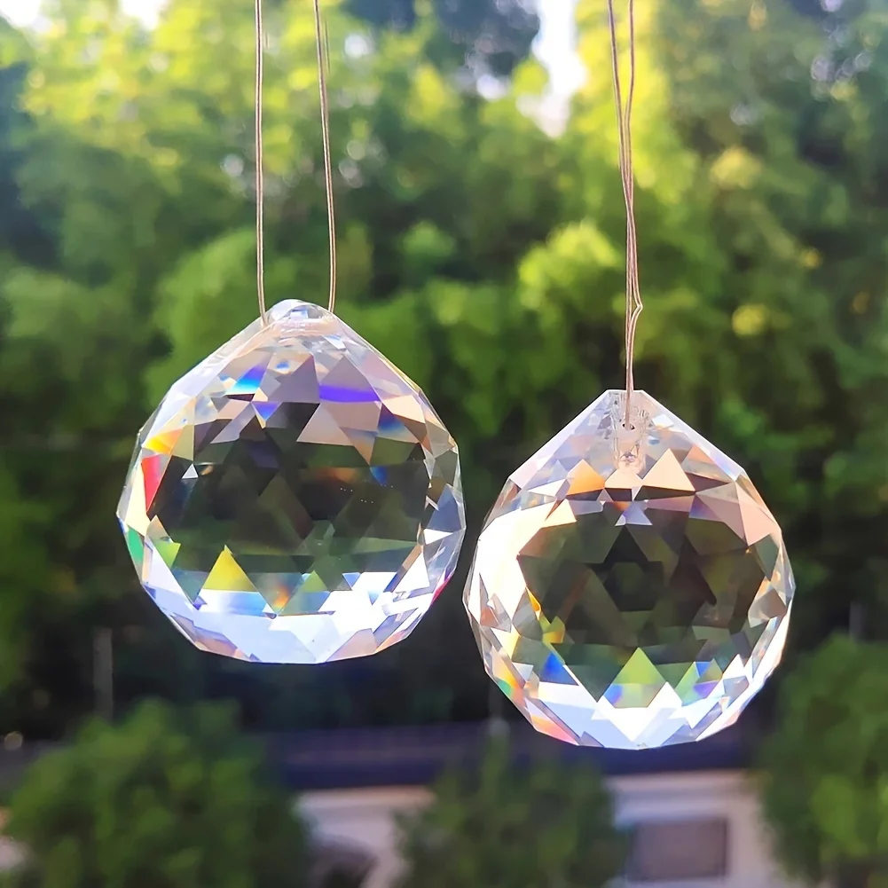 Faceted Chandelier 20 30 40mm Crystal Ball Prisms for Chandelier Window Feng Shui Suncatcher Magical Rainbow Maker Ornament