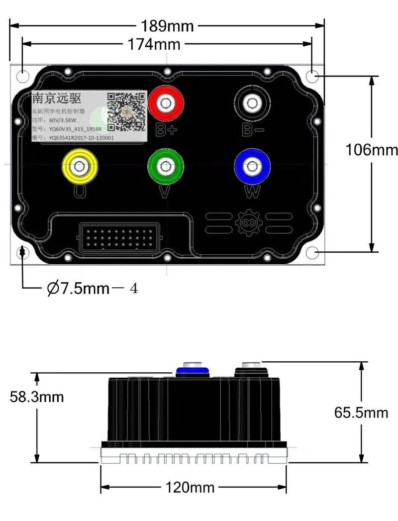 Fardriver ND72330/ND72360 электрический мотоцикл 3000 Вт 48 В/60 в Программируемый Sinewave FOC BLDC контроллер электродвигателя постоянного тока
