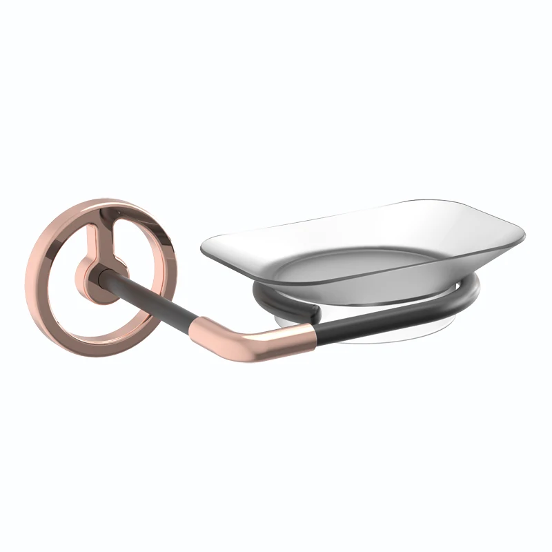 Elegant rose gold and black color glass shelf