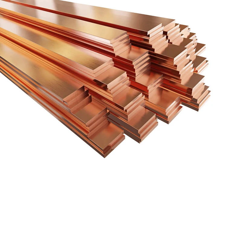 99.99% Pure and High Conductivity Copper Bar Flat Copper Busbar